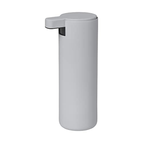 blomus Seifenspender MODO | Micro Chip | 8L x 6B x 16H cm | 165ml | Handseifenspender Grau | Pumpspender aus Edelstahl | Gummierte Unterseite
