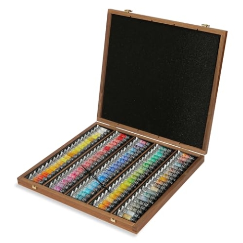 Holzkasten Extra-Feine Aquarellfarben - 100 Tuben