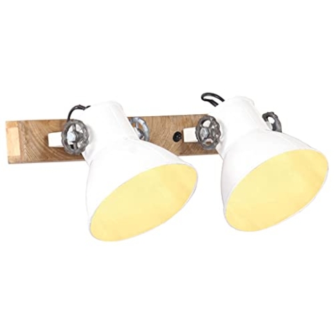 vidaXL Wandlampe Industriestil Wand Lampe Leuchte Wandleuchte Wohnzimmer Beleuchtung Industrielampe Wandbeleuchtung Weiß 45x25cm E27