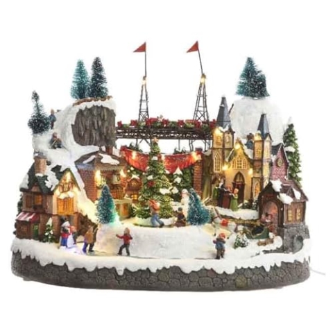 Lumineo Weihnachtsdorf 25,5 x 39 x 31,5 cm 25 l, Bunt