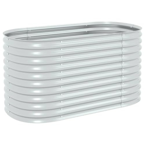 vidaXL Hochbeet Stahl Silbern 160x80x81 cm Gemüsebeet Pflanzbeet Pflanzkasten