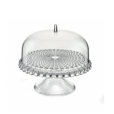 Guzzini - Tiffany, Kleine Tortenplatte Mit Fuß Und Haube - Transparent, Ø30 x h27 cm - 19940100