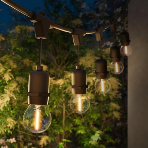 Ledvion - Lichterkette, 35M, Inklusive 35x E27 LED Silber, 35W, 2100K, IP65, Außenlichterkette