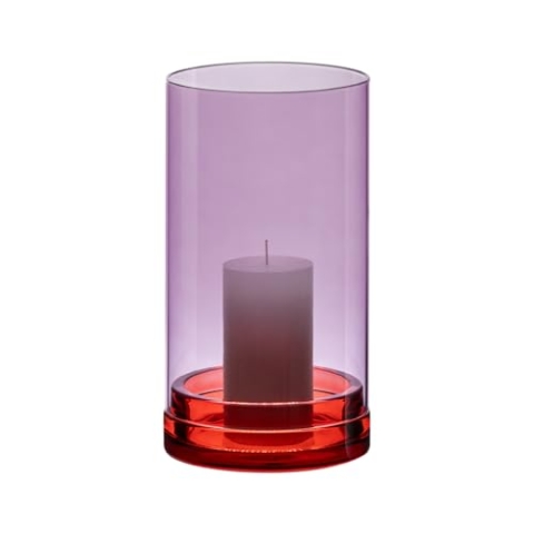 REMEMBER Windlicht "Lys" Violett - 28 cm hoch - modernes Design Windlicht