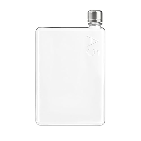 memobottle A5 Flache Wasserflasche für Ihre Tasche, 750 ml, BPA-frei, schlankes und praktisches Design, unterstützt Initiativen für sauberes Wasser, stilvolles und praktisches Design