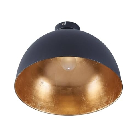 Lindby LED Deckenlampe Metall schwarz, gold matt Ø41 cm Deckenleuchte 1x E27 max. 60W ohne Leuchtmittel Deckenbeleuchtung Wohnzimmer Esszimmer