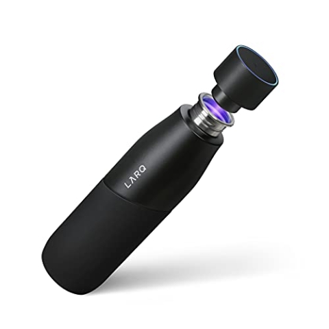 LARQ Movement PureVis 950ml – UV-selbstreinigende Edelstahlflasche mit Silikonhülle | Leicht, stoßfest, hält Wasser kühl | Fitness, Laufen & Outdoor-Aktivitäten, Black/Onyx