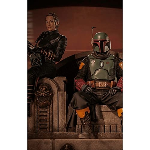 Iron Studios Deluxe: The Mandalorian - Boba Fett & Fennec Shand on Throne Art Scale Statue (1/10) (LUCSWR45721-10)