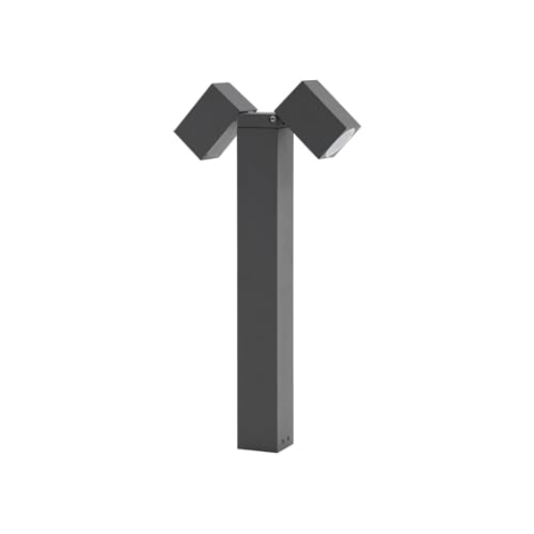 Lindby Außenleuchte Othil (spritzwassergeschützt (Modern) in Alu aus Aluminium (2 flammig, GU10) - Wegeleuchte Pollerleuchte Wegelampe Sockelleuchte