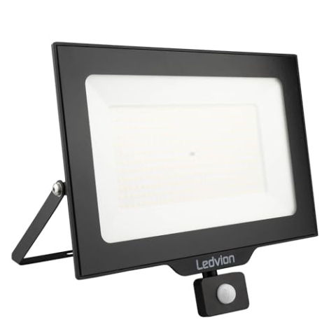 Ledvion - LED Flutlichter mit Bewegungsmelder, 200 Watt, 4000K, 24000 Lumen, IP44, Mit Schnellanschluss & 2 Jahre Garantie