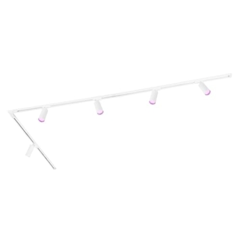 Ledvion - Smart LED Stromschienenbeleuchtung 3M + 5 Stromschienenstrahler (4.9W, RGB, Weiß, Dimmbar), 1-phasige Stromschienenleuchte