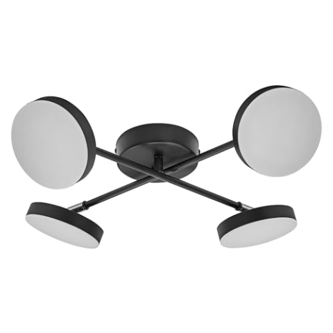 LEDVANCE Decor Spot Moon Leuchte schwarz, 4 verstellbare Leuchtenkopfe überkreuz, 21 W, 1120 lm, 3000 K, Gehäuse aus Metall, minimalistisches Design, einfache Montage, LED nicht austauschbar