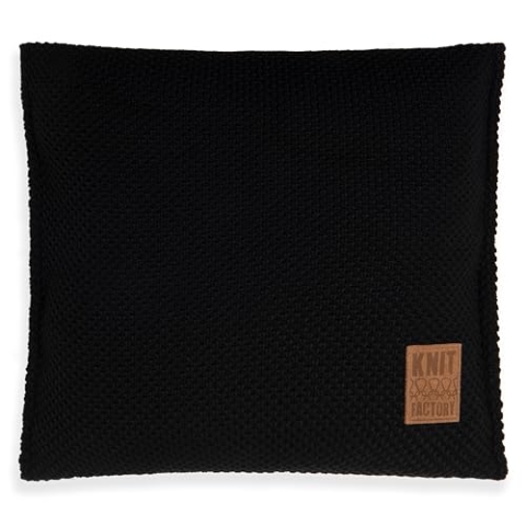 KNIT FACTORY - Lynn Kissen - Schwarz - 50x50 cm