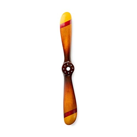 Authentic Models - Miniaturhaus - Flugzeug Propeller - Klein - Rot- und Goldfarben - Holz - 27,5 x 3,25 x 1,75 cm - Unisex - Kinder