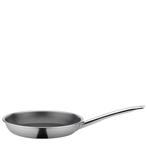 Spring Vulcano Cut Resist PURE, Ø 24 cm, Edelstahl, Antihaftbeschichtet, 100% PFAS frei, Induktionsgeeignet, 5-Lagen Mehrschichtmaterial, Kratzfest, Ofen feste Bratpfanne