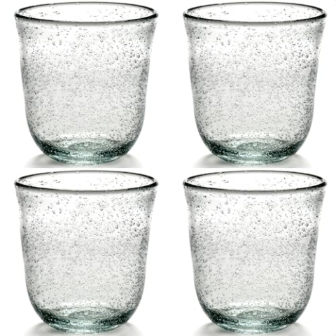 4-teiliges Trinkgläser-Set | Pure Glaswaren von Pascale Naessens | Transparente Wassergläser 20 cl mit Blasen | Essentials für zu Hause, Glaswaren | Getränke, Saft
