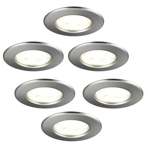 Ledvion - 6X LED Einbaustrahler, Dimmbar, 5W, 2700K, Ø84mm, IP65, Edelstahl, 5 Jahre Garantie