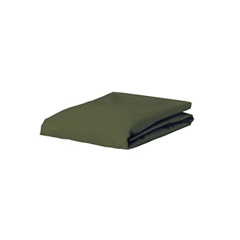 Essenza Spannbettlaken The Perfect Organic Jersey Forest Green, 90-100 x 200-220 cm, 95% Bio-Baumwolle Perkal (GOTS), 5% Elasthan, Uni