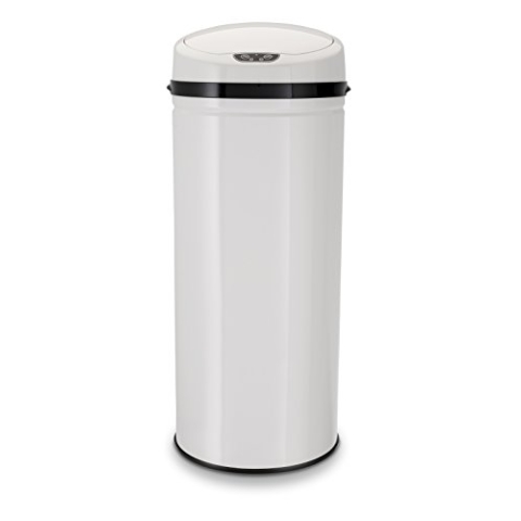 Echtwerk Abfalleimer, Mülleimer mit Sensor, Touchless Abfalleimer, elektrischer Müllbehälter, Infrarot Bewegungssensor, Korpus aus Edelstahl, Fassungsvermögen 42 Liter, INOX White