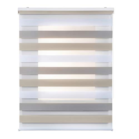 Doppelrollo Fensterrollo lichtdurchlässig & verdunkelnd Duo Rollo ideal für Innenräume Sonnenschutzrollo Zebrarollo für Fenster & Türen mit Bohren STORESDECO Dreifarbig 60x180 cm (BxH)