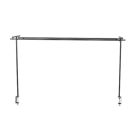 Spetebo Deko Tischgestell schwarz ausziehbar - 140-250 cm - Metall Dekostange mit Schraubklemmen - Tisch Dekoration Halter Stange Rahmen für Weihnachten Ostern Geburtstag Party