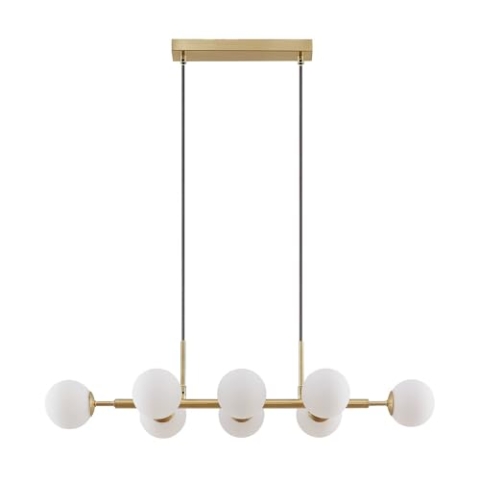 Lindby Pendelleuchte Kiamo (Modern) in Weiß aus Metall (8 flammig, G9) - Glas Hängelampe Esstischlampe Hängeleuchte Wohnzimmerleuchte