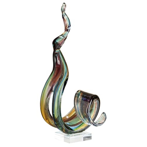 GILDE GLAS art Skulptur Marea - Dekoobjekt handgefertigt aus Glas H 38 cm