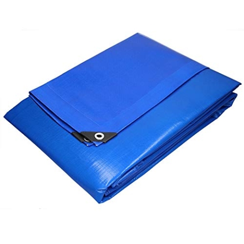 ECD Germany Abdeckplane Gewebeplane mit Ösen 8x12m 96m² 260g/m² Blau aus Polyethylen Schimmelresistent Wasserdicht Reißfest Schutzplane Bootsplane Gartenplane Holzplane Plane für Gartenmöbel Pool Auto