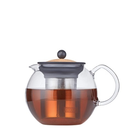 Bodum Assam Teebereiter mit Edelstahlfilter, Glas, Transparent/kork, 15 cm