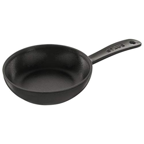 Staub MINI BAKPAN 16 CM ZWART + STEEL METAAL 1221623