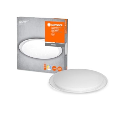 LEDVANCE LED Deckenleuchte Metall weiß, 32W, 3600LM, 2700K-6500K, steuerbar durch Fernbedienung CCT, 600mm, Wandleuchte und Deckenlampe ORBIS Sparkle,