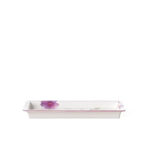 Villeroy & Boch - Mariefleur Gifts Rechteckige Schale, Servierschale aus Premium Porzellan mit floralem Muster, romantischer Landhausstil, weiß/bunt