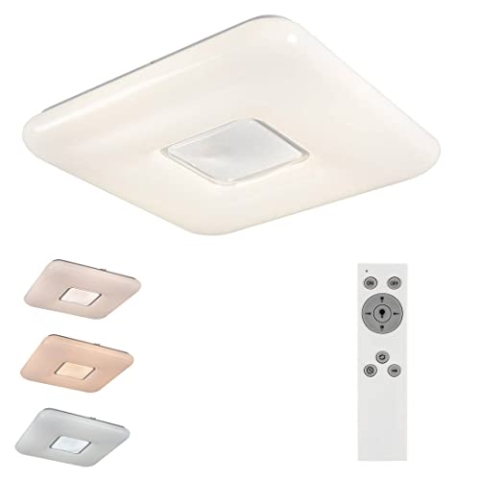 Rabalux 4634 Deckenleuchte Tayla Chrom weiss LED 72W L:7cm B:44cm H:7cm dimmbar mit Fernbedienung