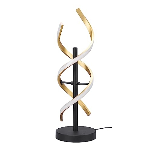 Trio Leuchten LED Tischleuchte Sequence 541810208, Aluminium Messing/Schwarz matt, inkl. 20.5 Watt LED, Switch Dimmer, Farbwechsel