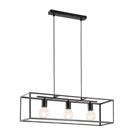 Lindby Pendelleuchte Emily (Modern) in Schwarz aus Metall (3 flammig, E27) - Deckenlampe Esstischlampe Hängelampe Hängeleuchte Küchenleuchte