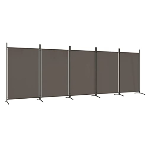 vidaXL Paravent 5-TLG. Raumtrenner Raumteiler Trennwand Umkleide Sichtschutz Spanische Wand Wohnzimmer Schlafzimmer Anthrazit 433x180cm Stoff