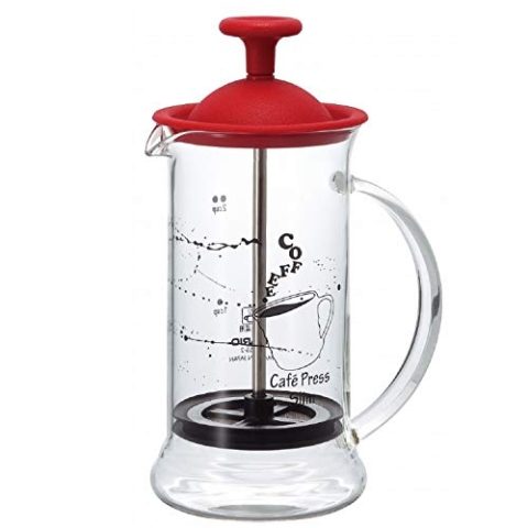 HARIO CPSS-2-OG French Press Kaffeemaschine rot/transparent, 240 ml
