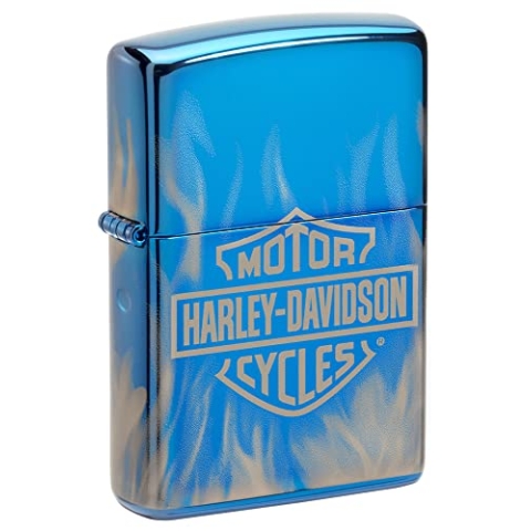 Zippo Harley-Davidson 360° Flames High Polish Blue Pocket Lighter