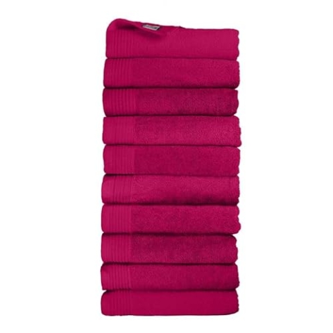 THE ONE TOWELLING Hotelqualität Handtücher - 50 x 100 cm - 10 Stück - Sparpackung - Hohe Feuchtigkeitsaufnahme - 100% gekämmte Baumwolle - Schnell trocknend - Handtuch-Set - Badetuch - Magenta