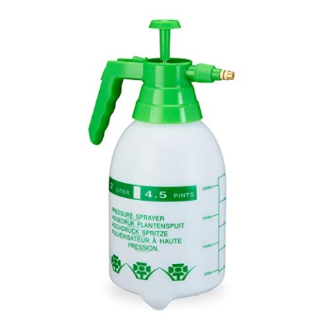 Relaxdays 10 x Pumpsprühflasche, einstellbare Messingdüse, Pflanzen Bewässerung, Pestizide, Putzmittel, 2l Drucksprüher, grün