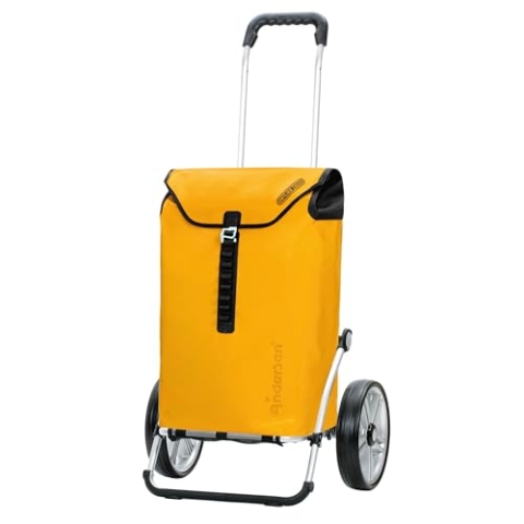 ANDERSEN Einkaufstrolley - Royal Shopper Ortlieb gelb 49 L Handwagen, wasserdicht, wetterfest, Aluminium, klappbar, Kugellagerad