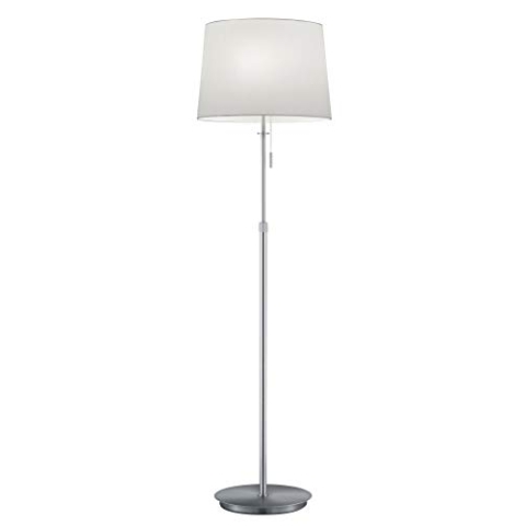 Trio Leuchten Stehleuchte Lyon 409100307, Metall, Nickel matt, Stoffschirm