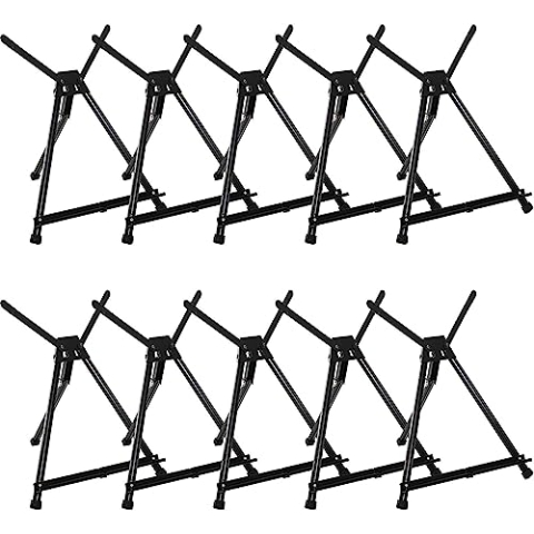 MEEDEN 10 pcs Künstler Display Staffelei, Aluminium Stativ Tischstaffelei, Leinwand Ständer Leicht und Klappbar, Tragbare Tisch-Staffelei, Halten Leinwand bis zu 61 X 76cm