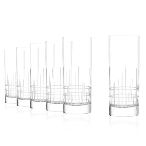 Stölzle Lausitz Longdrinkgläser NYB Manhattan 6er-Set 405 ml – Stilvolle Trinkgläser ideal für Cocktails, Wasser & Säfte – Hochwertige Wassergläser aus Kristallglas – Spülmaschinen- & stoßfest