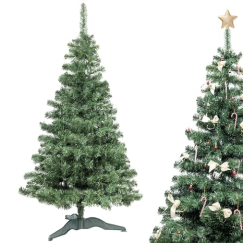 Creative Home Naturgetreuer Weihnachtsbaum Künstlich | Immergrüner künstlicher Tannenbaum | 180 cm | Weihnachtsdeko | Tiefgrüne dichte Zweige Stabiler Ständer | Innen & Außen