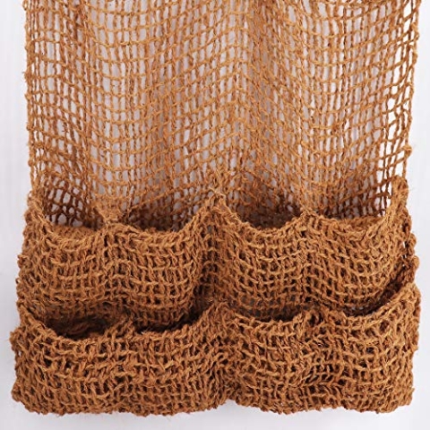 Aquagart Kokos Pﬂanztaschen Kokosmatte Teich Ufermatte Böschungstasche Böschungsmatte Teich Pﬂanzmatte 100 x 100 cm mit 8 Teichtaschen 700 g Außenbereich (4 Stück)