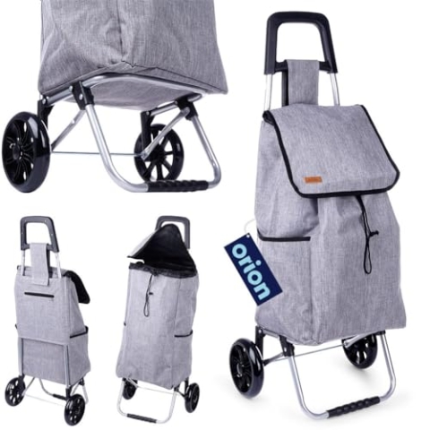 Einkaufstrolley Einkaufsroller Einkaufswagen Einkaufstasche auf Rollen blau 40 L 30 kg