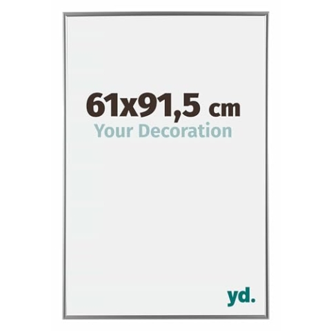 Your Decoration - Bilderrahmen 61x91,5 cm - Silber Hochglanz - Bilderrahmen aus Kunststoff mit Acrylglas - Antireflex - 61x91,5 Rahmen - Evry