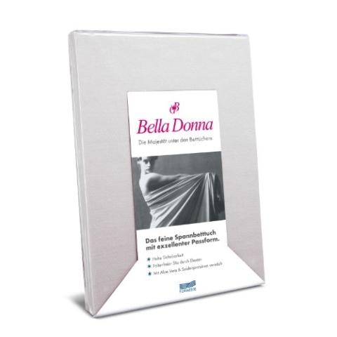 Spannbettlaken Bella Donna Jersey für Matratzen & Wasserbett 120-130 x 200-220 cm in silber