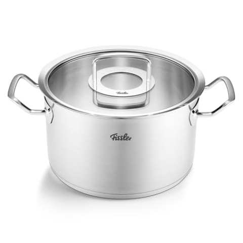 Fissler Original-Profi Collection/Edelstahl-Kochtopf (Ø 24 cm, 6,3L) Töpfe inkl. Glas-Deckel – Induktion